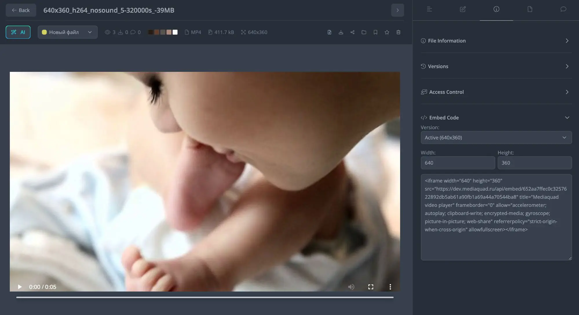 Embed Code для встраивания видео