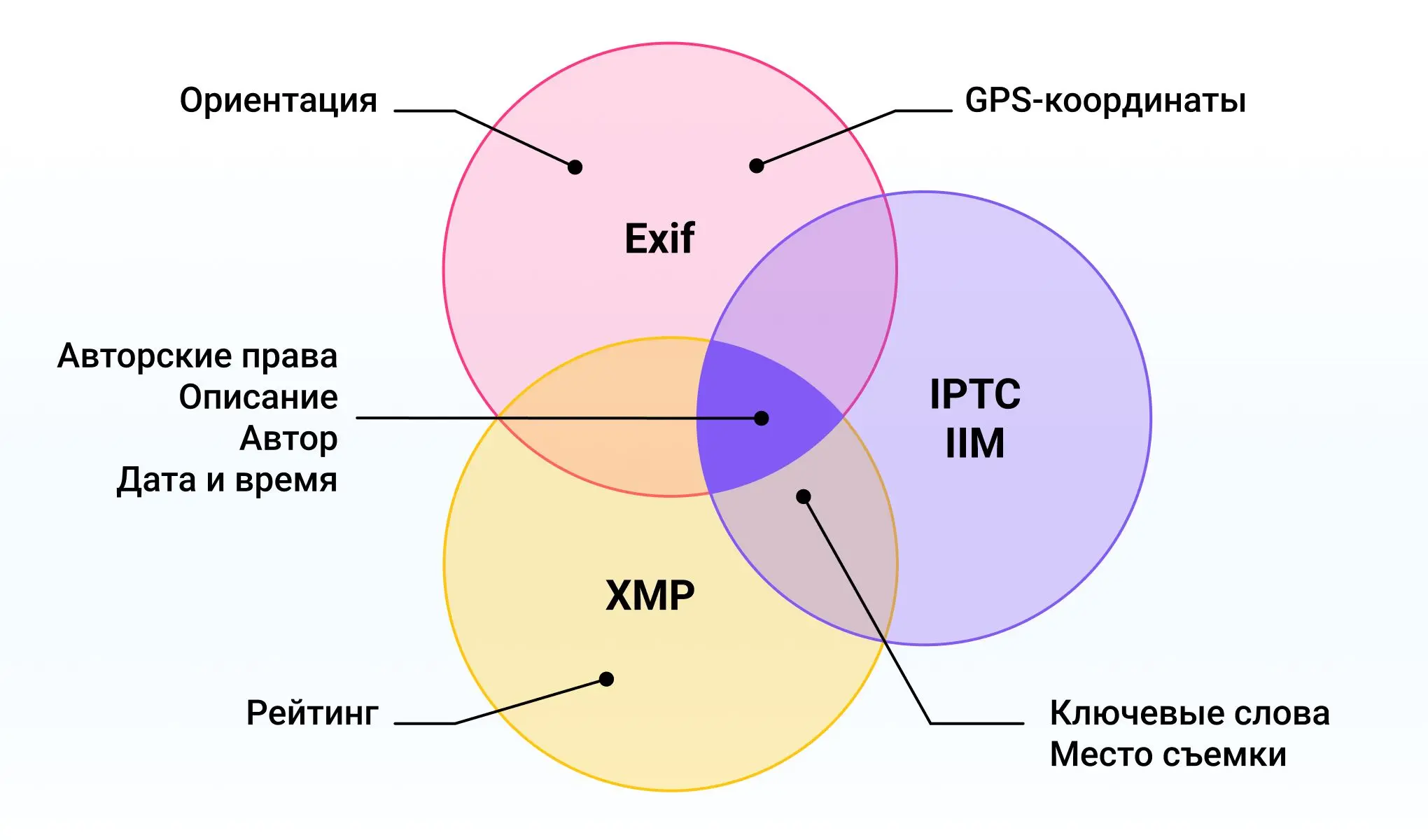 Разница EXIF, IPTC и XMP